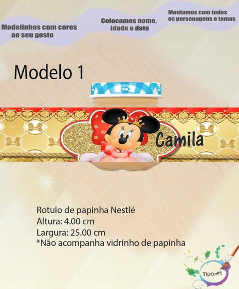 Rótulo Vidro Papinha-minnie Realeza