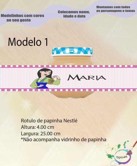 Rótulo Vidro Papinha-mulan