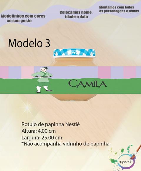 Rótulo Vidro Papinha-mulan