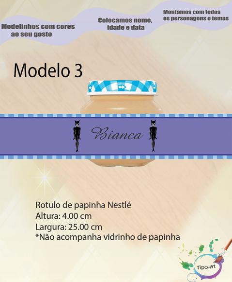 Rótulo Vidro Papinha-mulher Gato