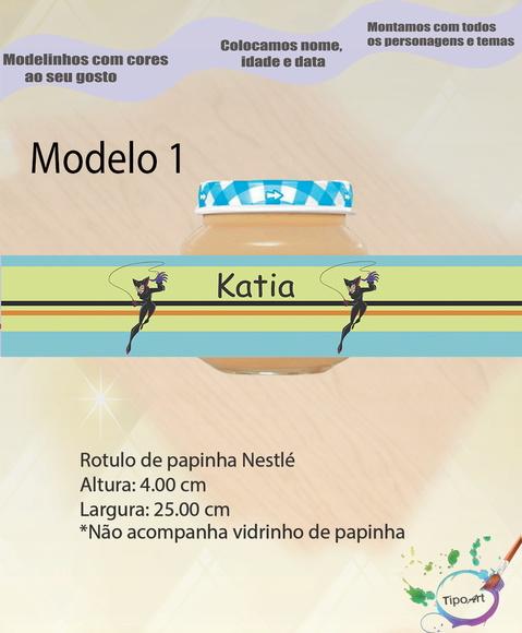 Rótulo Vidro Papinha-mulher Gato