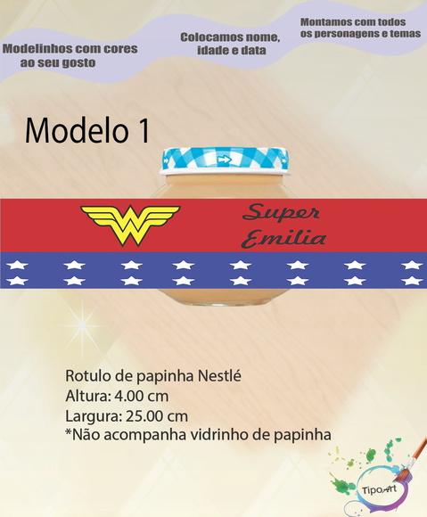 Rótulo Vidro Papinha-mulher Maravilha