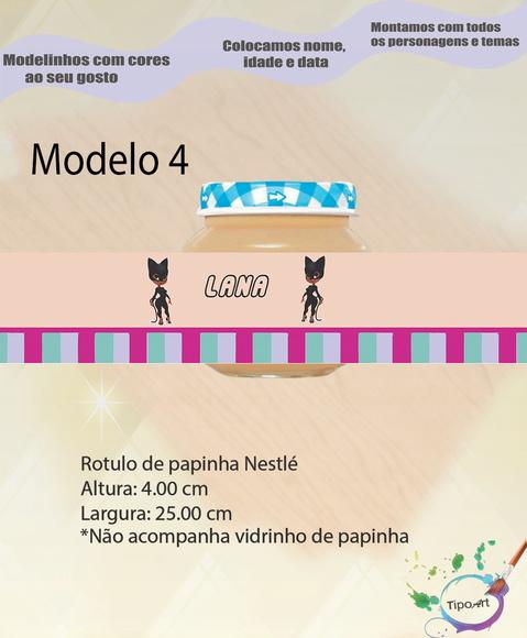 Rótulo Vidro Papinha-mulher Gato