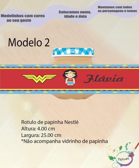 Rótulo Vidro Papinha-mulher Maravilha