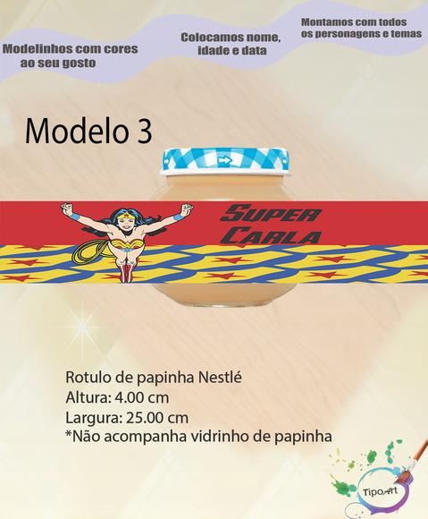 Rótulo Vidro Papinha-mulher Maravilha