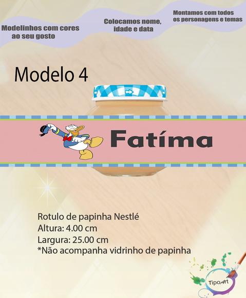 Rótulo Vidro Papinha-pato Donald