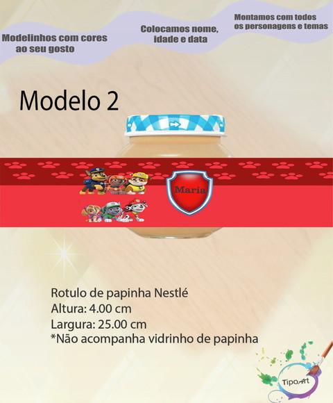 Rótulo Vidro Papinha-patrulha Canina