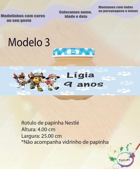 Rótulo Vidro Papinha-patrulha Canina