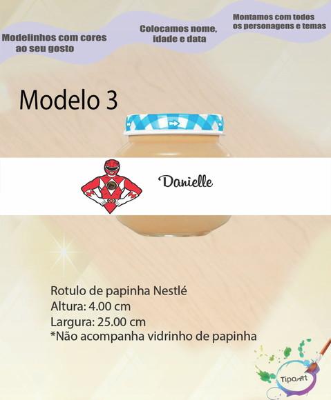 Rótulo Vidro Papinha-pawer Ranger