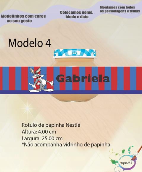 Rótulo Vidro Papinha-pernalonga