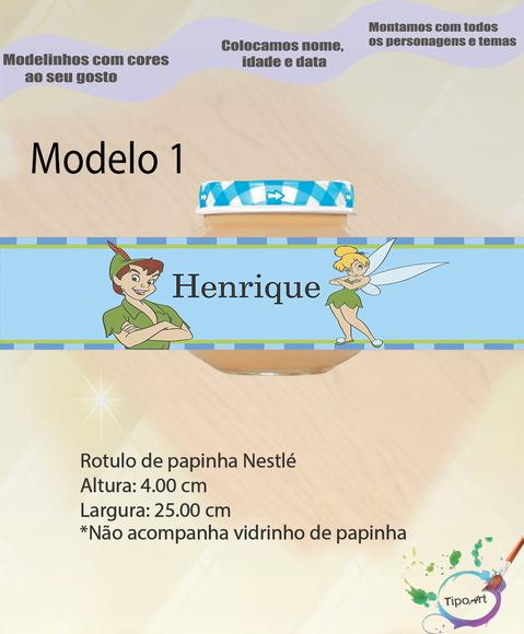 Rótulo Vidro Papinha-peter Pan