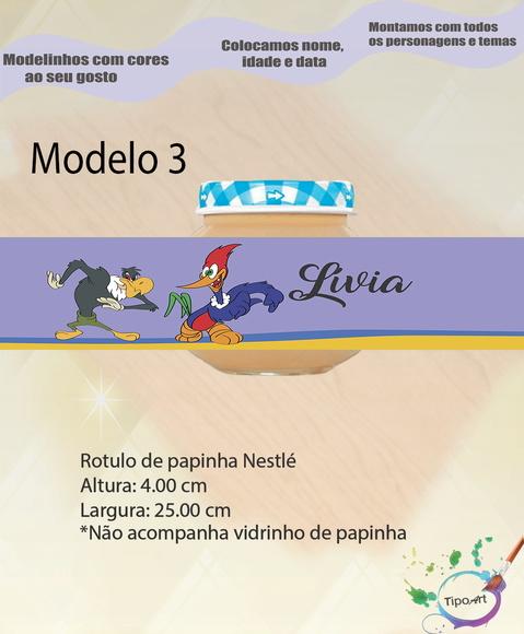 Rótulo Vidro Papinha-pica Pau