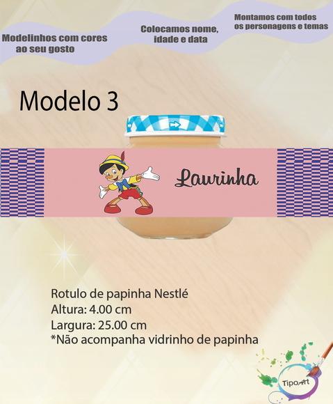 Rótulo Vidro Papinha-pinoquio