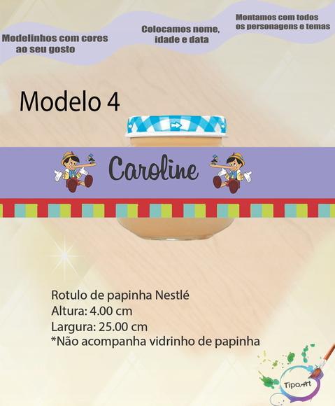 Rótulo Vidro Papinha-pinoquio