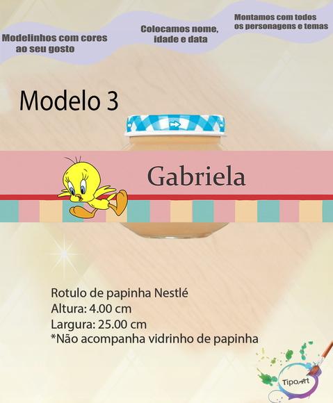 Rótulo Vidro Papinha-piu Piu