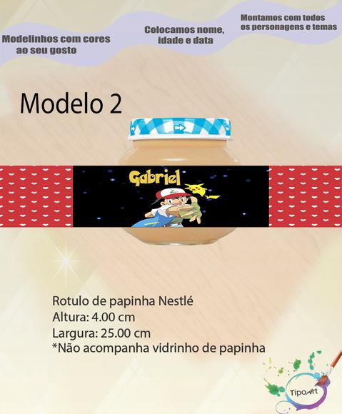 Rótulo Vidro Papinha-pokemon