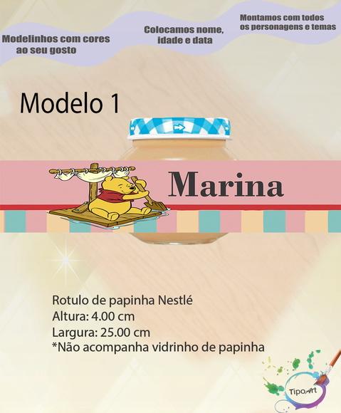 Rótulo Vidro Papinha-pooh