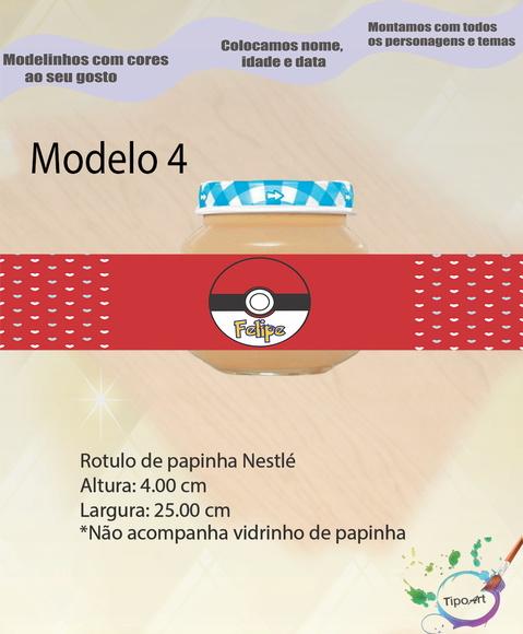 Rótulo Vidro Papinha-pokemon