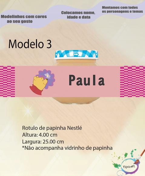Rótulo Vidro Papinha-pooh