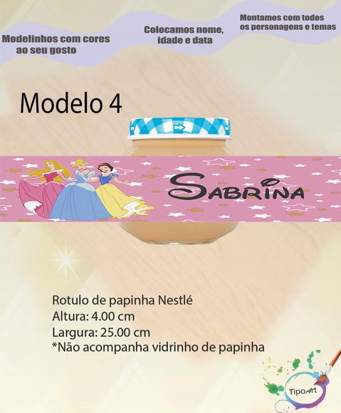 Rótulo Vidro Papinha-princesas