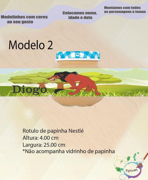 Rótulo Vidro Papinha-rei Leão