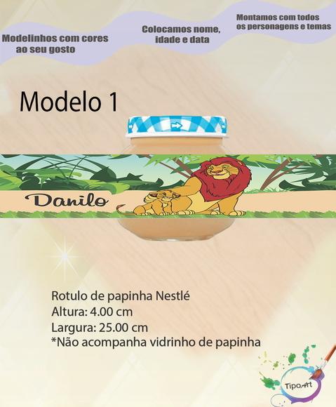 Rótulo Vidro Papinha-rei Leão