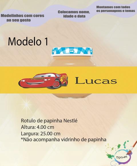 Rótulo Vidro Papinha-relampago