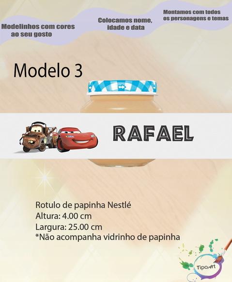 Rótulo Vidro Papinha-relampago