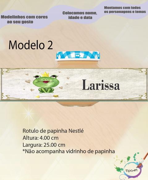 Rótulo Vidro Papinha-sapo