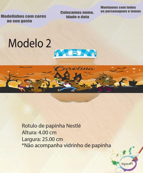 Rótulo Vidro Papinha-scooby Doo