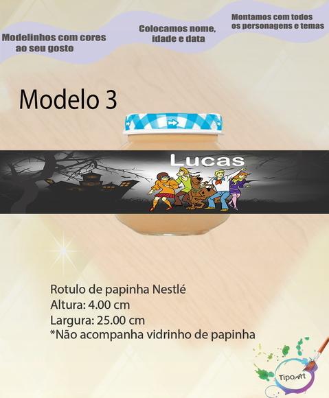 Rótulo Vidro Papinha-scooby Doo
