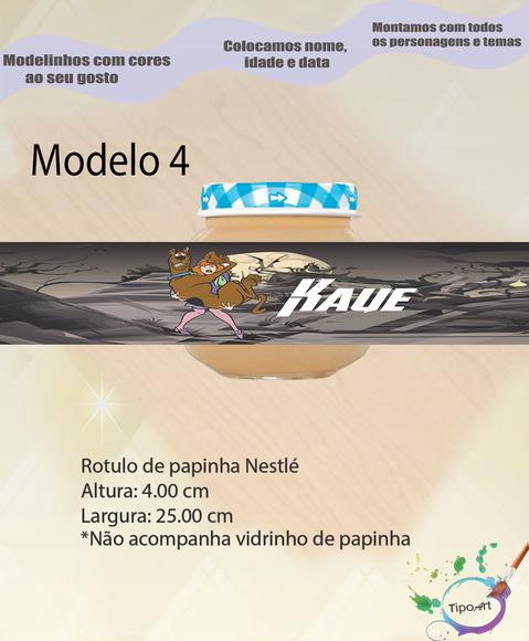Rótulo Vidro Papinha-scooby Doo