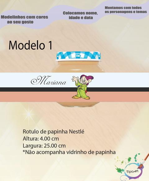 Rótulo Vidro Papinha-sete Anões