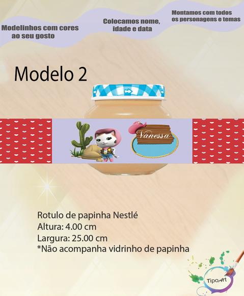 Rótulo Vidro Papinha-sheriff Calie do Oeste