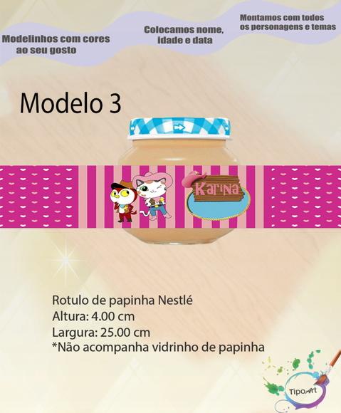 Rótulo Vidro Papinha-sheriff Calie do Oeste