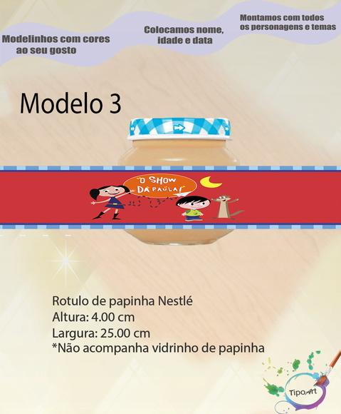 Rótulo Vidro Papinha-show da Luna