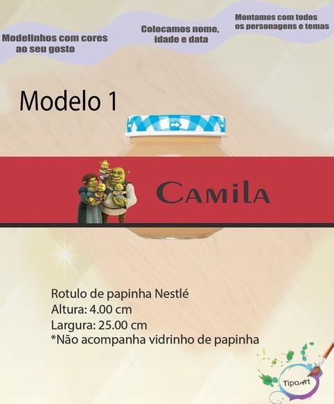 Rótulo Vidro Papinha-shrek