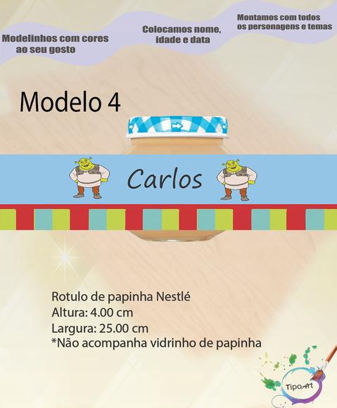 Rótulo Vidro Papinha-shrek