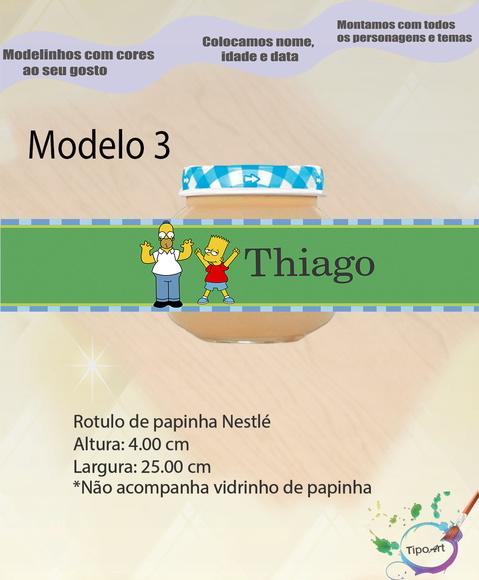Rótulo Vidro Papinha-simpson