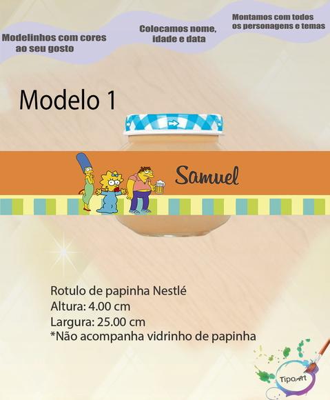 Rótulo Vidro Papinha-simpson