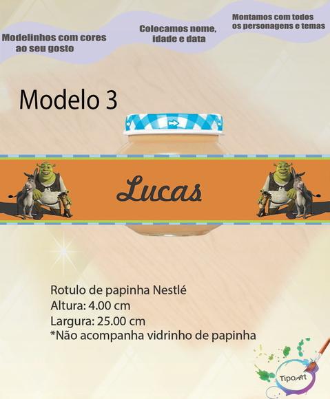 Rótulo Vidro Papinha-shrek