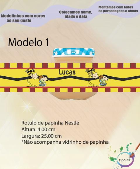 Rótulo Vidro Papinha-snoopy