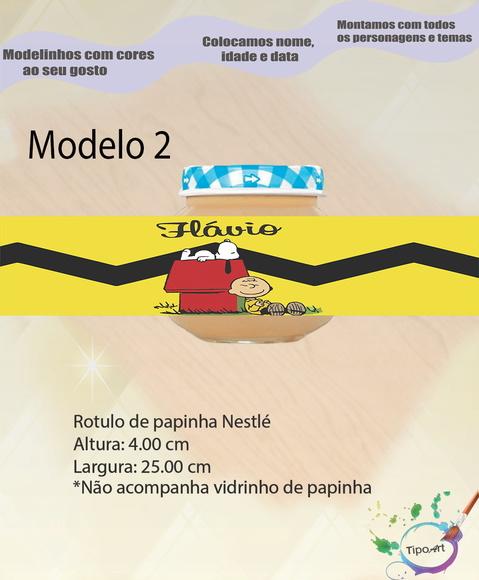 Rótulo Vidro Papinha-snoopy