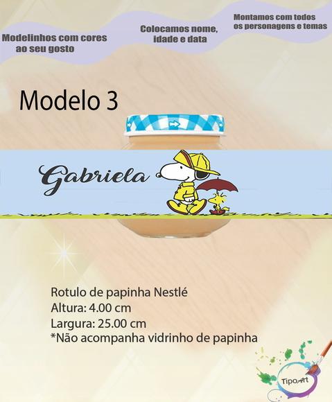 Rótulo Vidro Papinha-snoopy