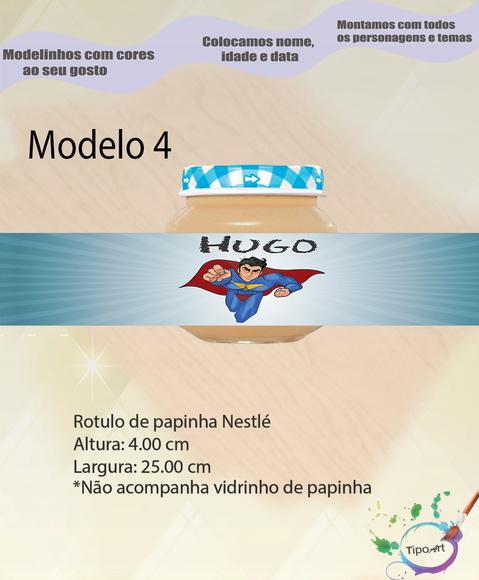 Rótulo Vidro Papinha-super Heroi