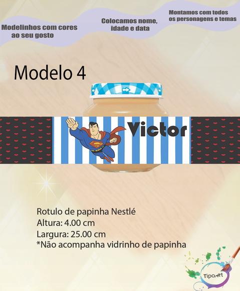Rótulo Vidro Papinha-super Homem
