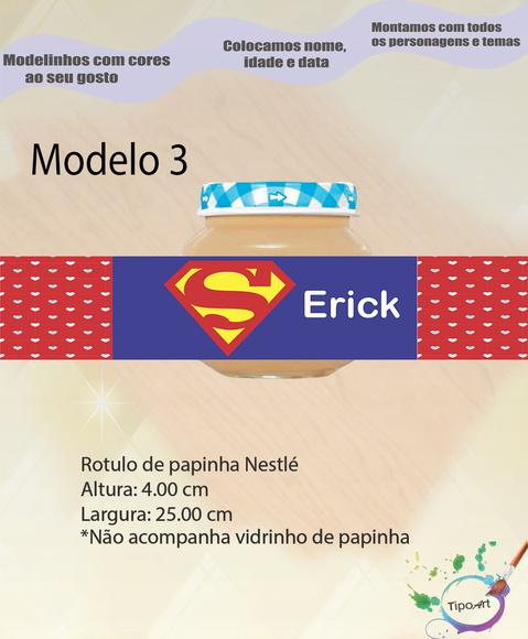 Rótulo Vidro Papinha-super Homem