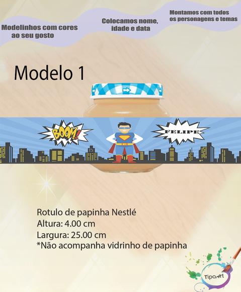 Rótulo Vidro Papinha-super Heroi