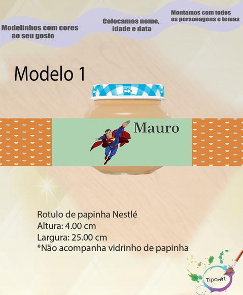 Rótulo Vidro Papinha-super Homem