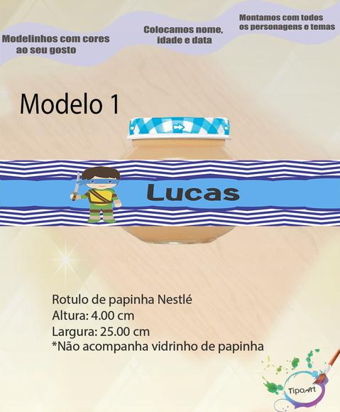 Rótulo Vidro Papinha-tartaruga Ninja